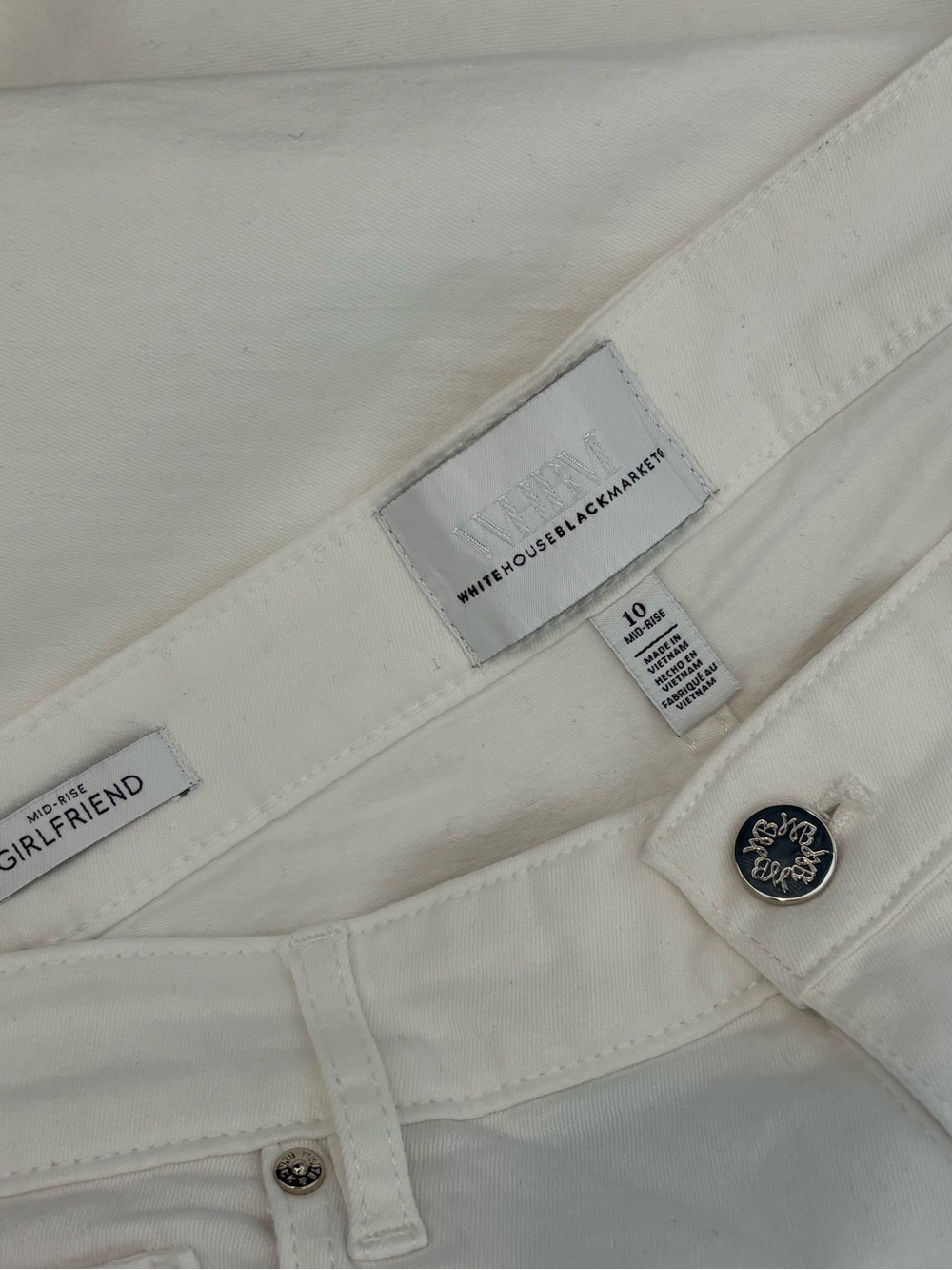 White House Black Market WHBM Mid-Rise Girlfriend White Skinny Ankle Jeans - Picture 7 of 8